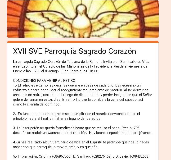 XVII Seminario de Vida en el Esíritu